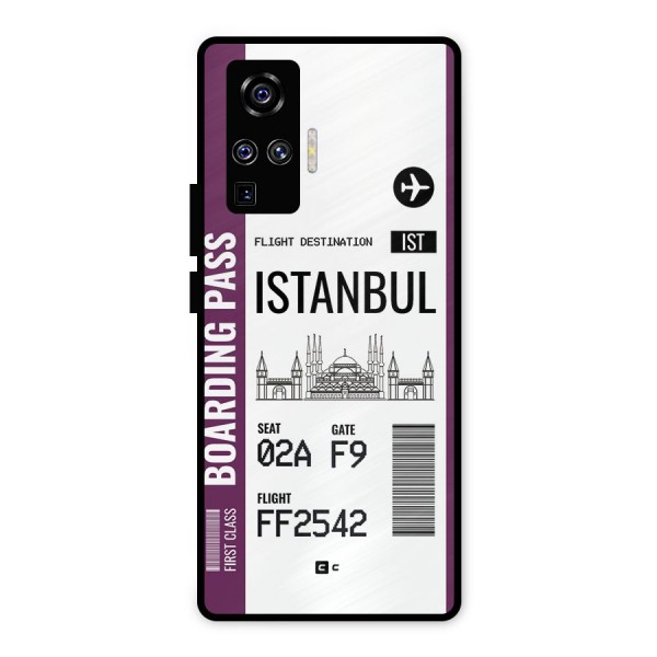 Istanbul Boarding Pass Metal Back Case for Vivo X50 Pro