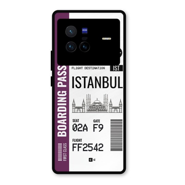 Istanbul Boarding Pass Metal Back Case for Vivo X80