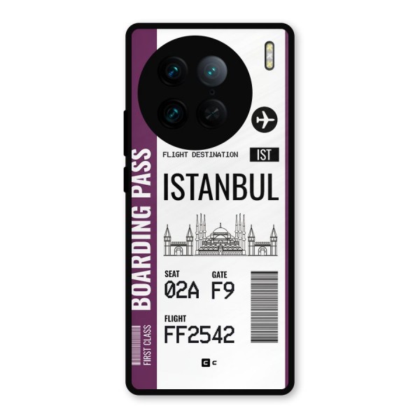 Istanbul Boarding Pass Metal Back Case for Vivo X90 Pro