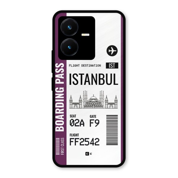 Istanbul Boarding Pass Metal Back Case for Vivo Y22s