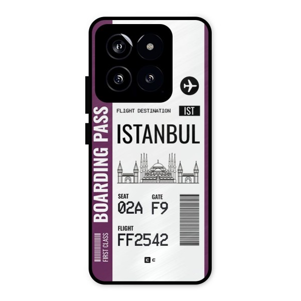 Istanbul Boarding Pass Metal Back Case for Xiaomi 14