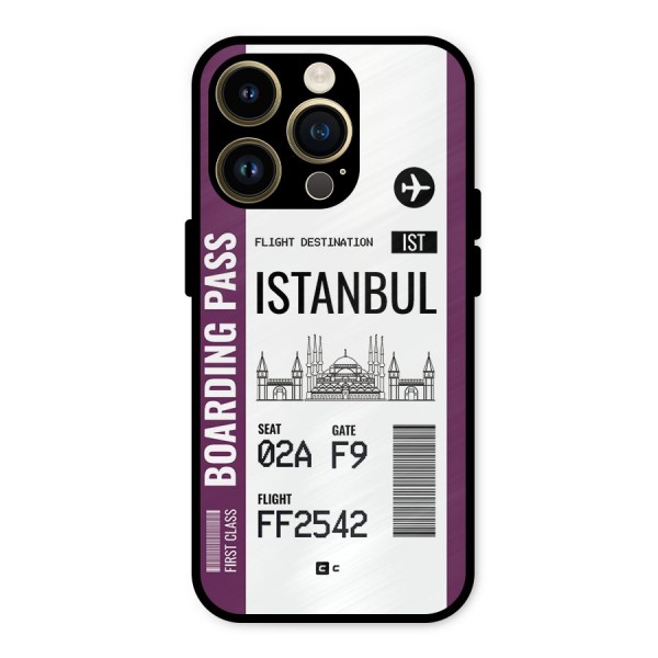 Istanbul Boarding Pass Metal Back Case for iPhone 14 Pro