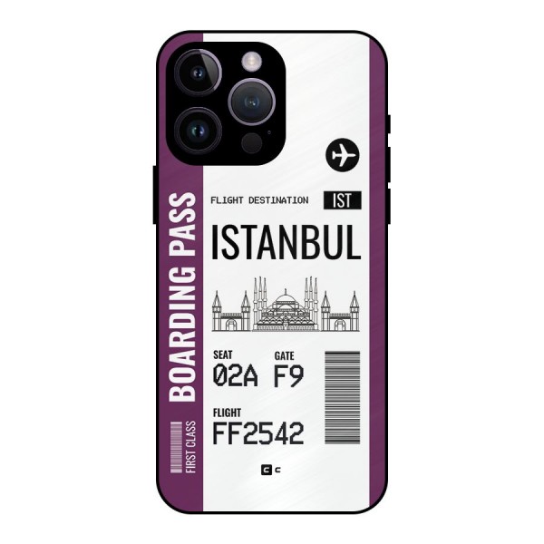 Istanbul Boarding Pass Metal Back Case for iPhone 14 Pro Max