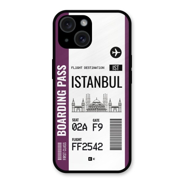 Istanbul Boarding Pass Metal Back Case for iPhone 15