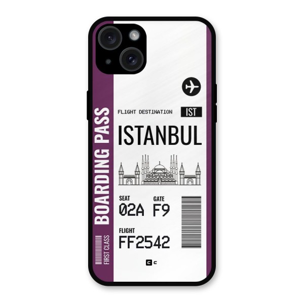 Istanbul Boarding Pass Metal Back Case for iPhone 15 Plus