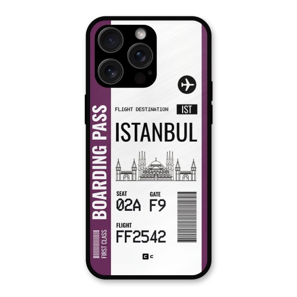 Istanbul Boarding Pass Metal Back Case for iPhone 15 Pro Max