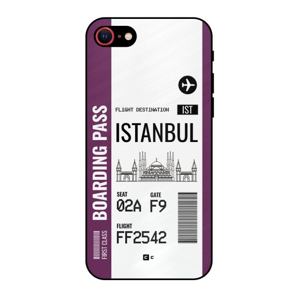 Istanbul Boarding Pass Metal Back Case for iPhone 8