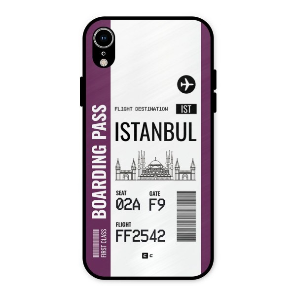 Istanbul Boarding Pass Metal Back Case for iPhone XR