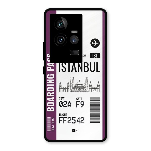 Istanbul Boarding Pass Metal Back Case for iQOO 11 5G