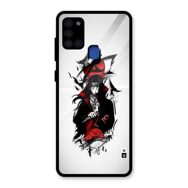 Itachi Combat Glass Back Case for Galaxy A21s