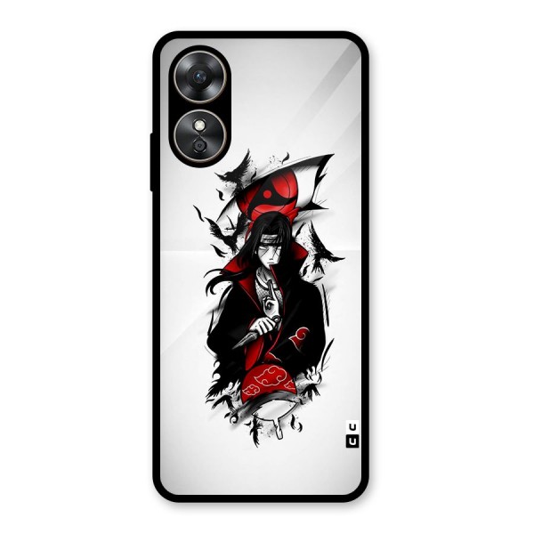 Itachi Combat Glass Back Case for Oppo A17