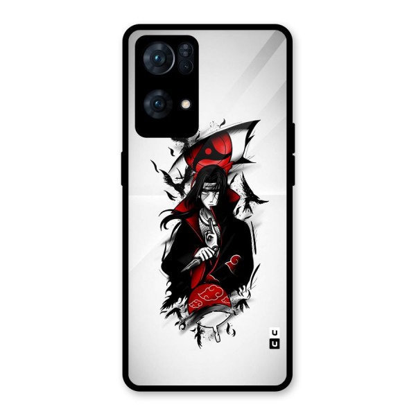 Itachi Combat Glass Back Case for Oppo Reno7 Pro 5G