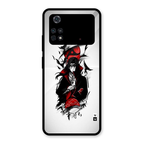 Itachi Combat Glass Back Case for Poco M4 Pro 4G