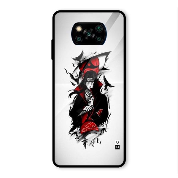 Itachi Combat Glass Back Case for Poco X3 Pro