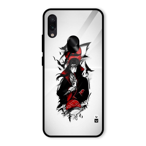 Itachi Combat Glass Back Case for Redmi Note 7