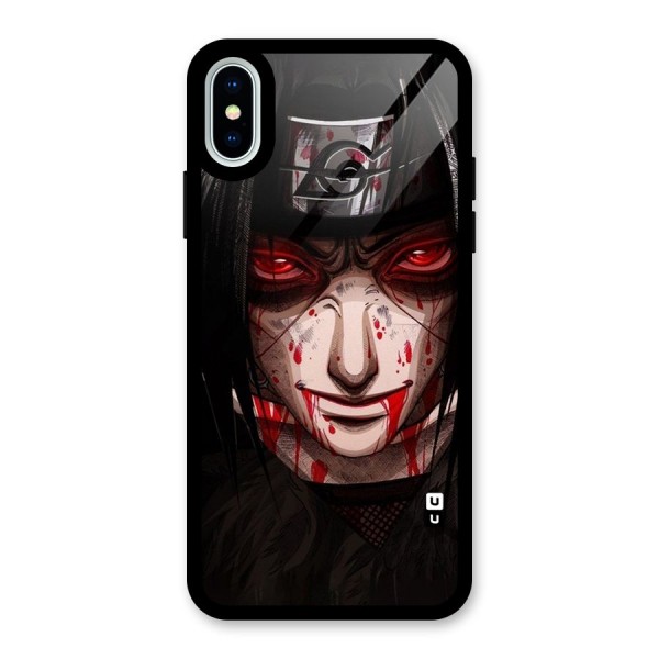 Itachi Uchiha Red Eyes Glass Back Case for iPhone XS