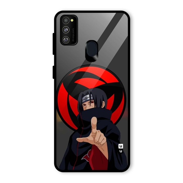 Itachi Uchiha With sharingan Glass Back Case for Galaxy M21