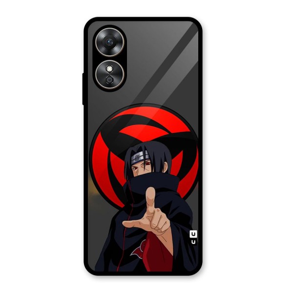 Itachi Uchiha With sharingan Glass Back Case for Oppo A17