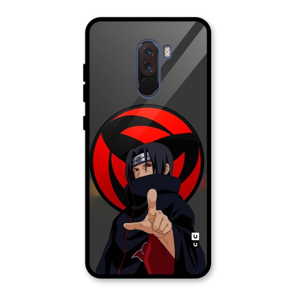 Itachi Uchiha With sharingan Glass Back Case for Poco F1