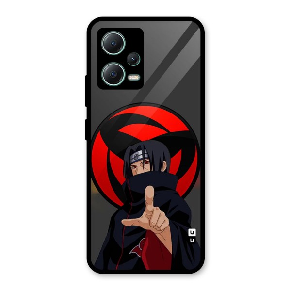 Itachi Uchiha With sharingan Glass Back Case for Poco X5