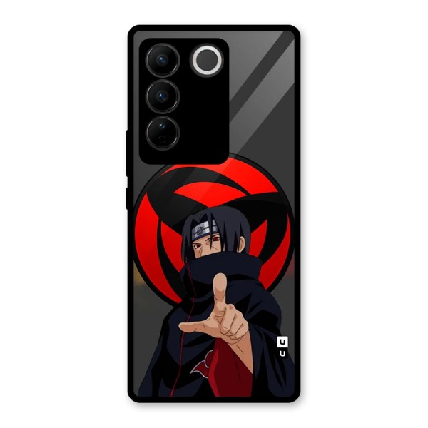 Itachi Uchiha With sharingan Glass Back Case for Vivo V27