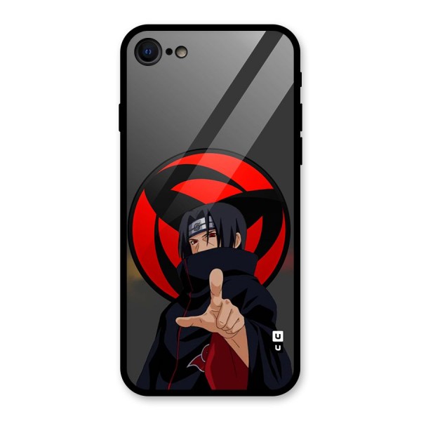 Itachi Uchiha With sharingan Glass Back Case for iPhone 8