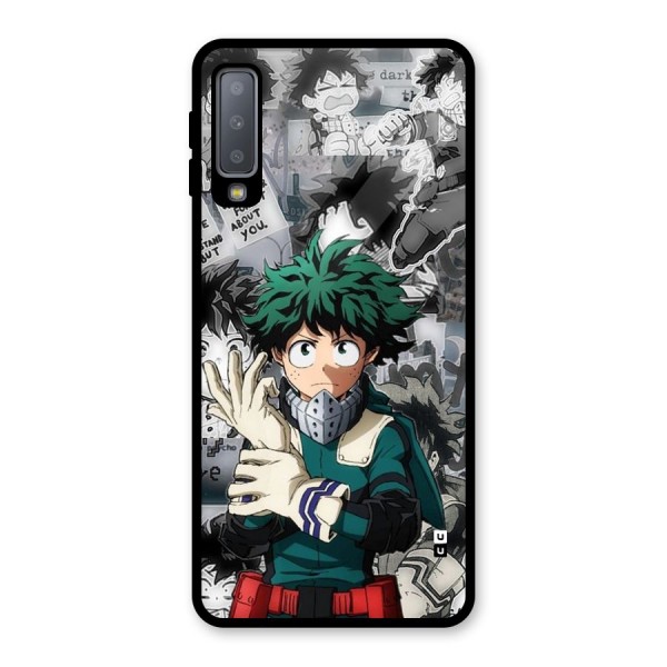 Izuku Midoriya Glass Back Case for Galaxy A7 (2018)