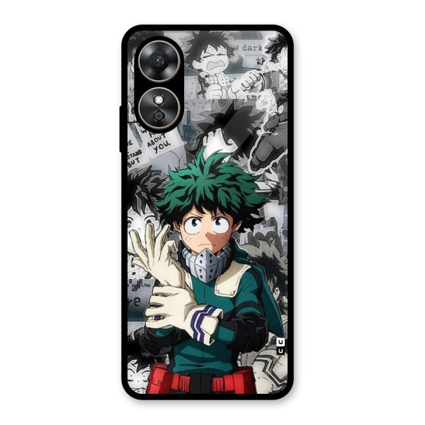 Izuku Midoriya Glass Back Case for Oppo A17