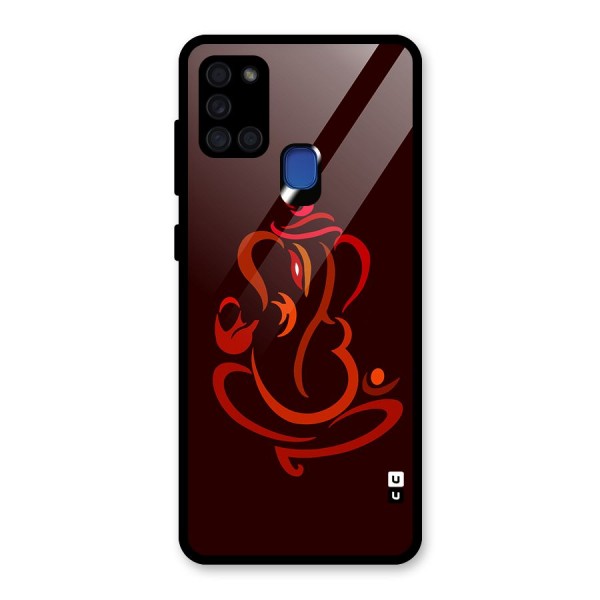 Jai Ganesha Glass Back Case for Galaxy A21s