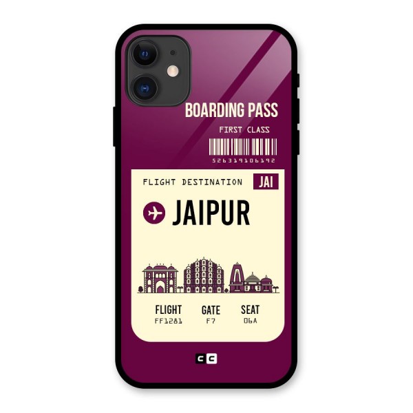 Jaipur Boarding Pass Glass Back Case for iPhone 11