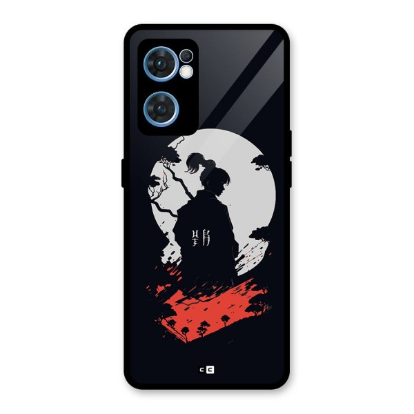 Japanese Warrior Glass Back Case for Oppo Reno7 5G