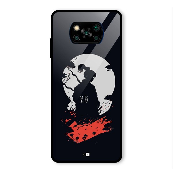 Japanese Warrior Glass Back Case for Poco X3 Pro