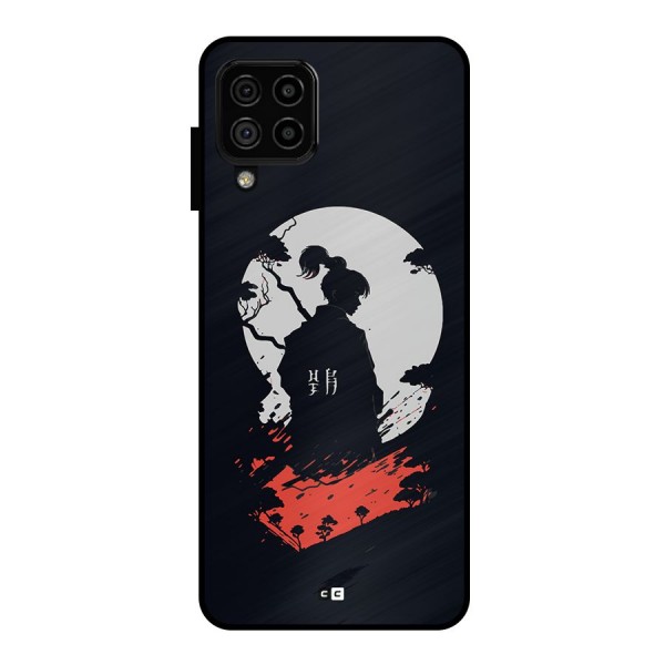 Japanese Warrior Metal Back Case for Galaxy A22 4G