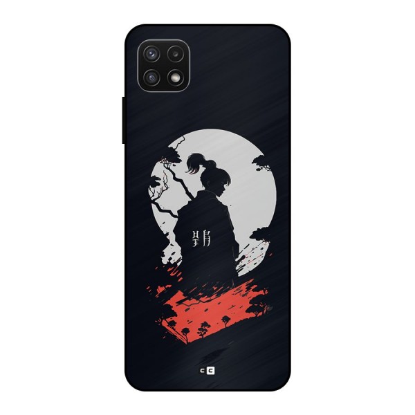 Japanese Warrior Metal Back Case for Galaxy A22 5G