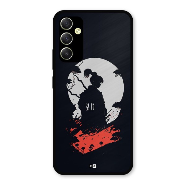 Japanese Warrior Metal Back Case for Galaxy A34