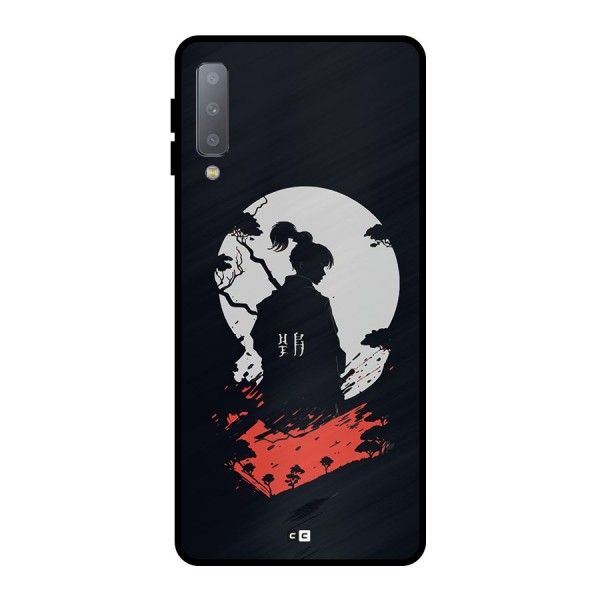 Japanese Warrior Metal Back Case for Galaxy A7 (2018)