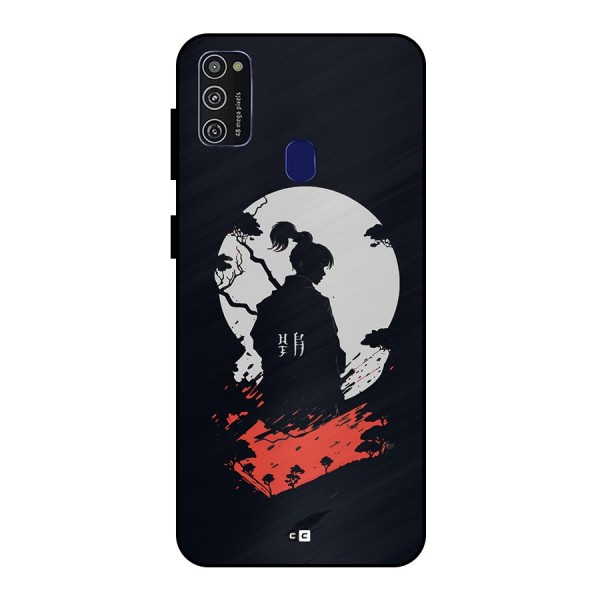 Japanese Warrior Metal Back Case for Galaxy M21