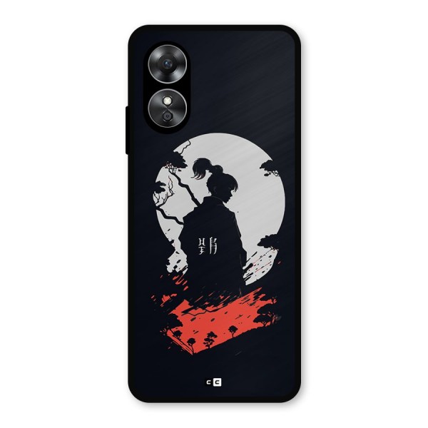 Japanese Warrior Metal Back Case for Oppo A17