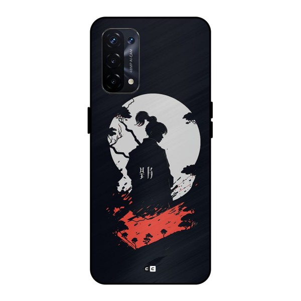 Japanese Warrior Metal Back Case for Oppo A74 5G