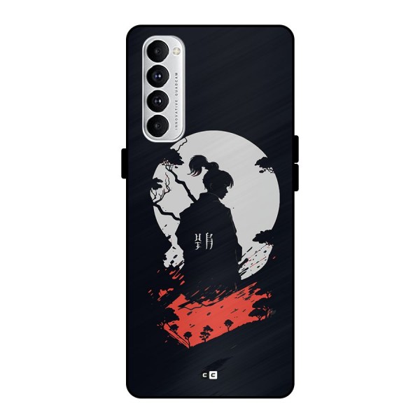 Japanese Warrior Metal Back Case for Oppo Reno4 Pro