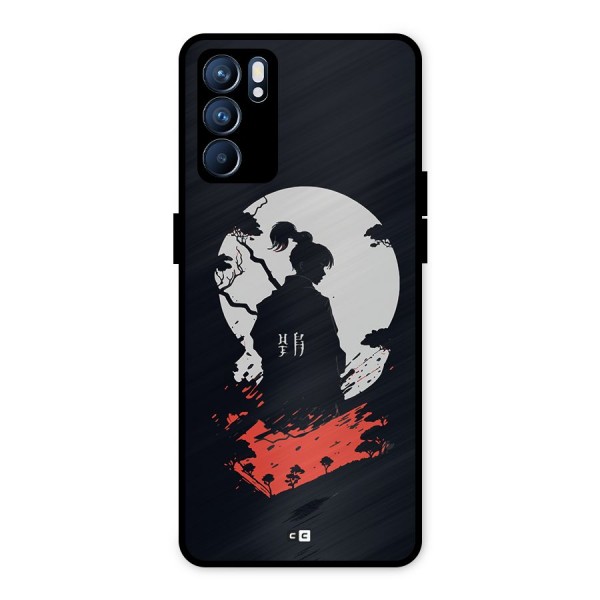 Japanese Warrior Metal Back Case for Oppo Reno6 5G