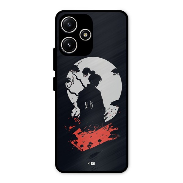 Japanese Warrior Metal Back Case for Poco M6 Pro