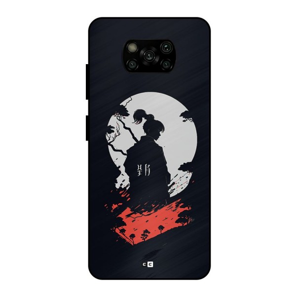 Japanese Warrior Metal Back Case for Poco X3