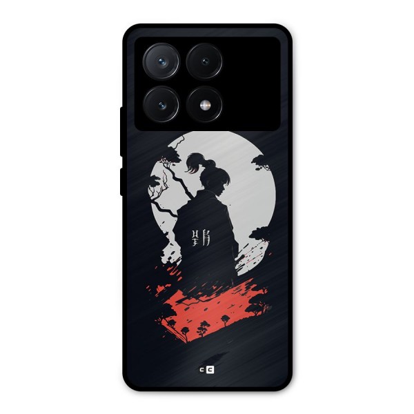 Japanese Warrior Metal Back Case for Poco X6 Pro