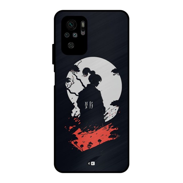 Japanese Warrior Metal Back Case for Redmi Note 10