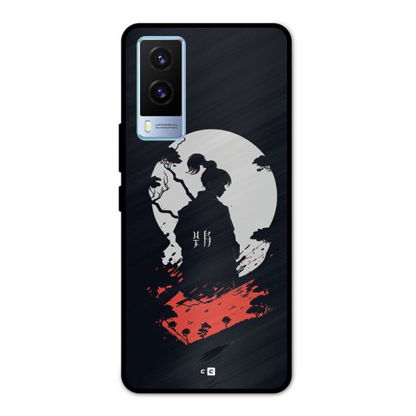 Japanese Warrior Metal Back Case for Vivo V21e 5G