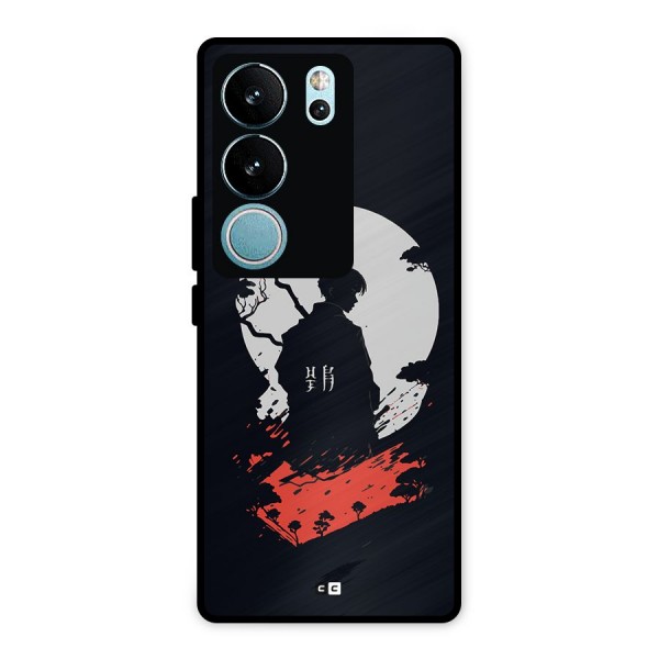 Japanese Warrior Metal Back Case for Vivo V29 Pro