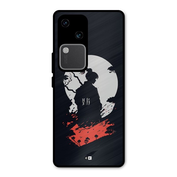 Japanese Warrior Metal Back Case for Vivo V30 Pro