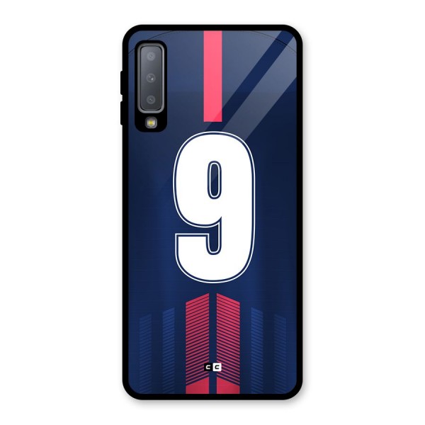 Jersy No 9 Glass Back Case for Galaxy A7 (2018)