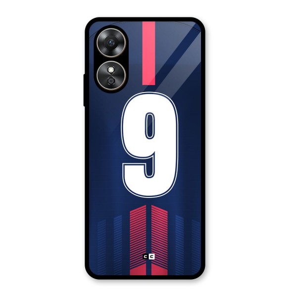 Jersy No 9 Glass Back Case for Oppo A17